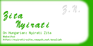 zita nyirati business card